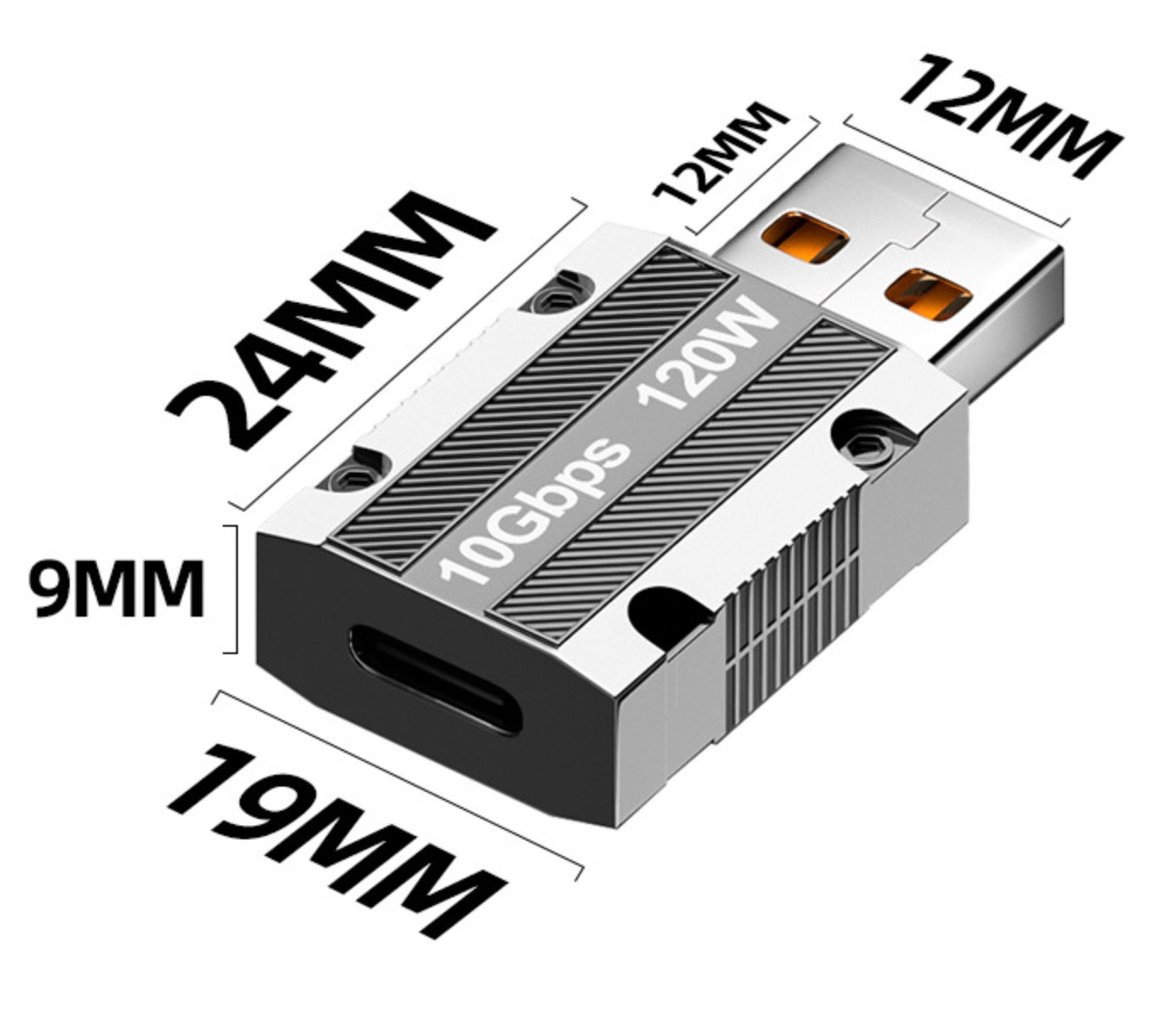 USB adapter showing compact dimensions and portable design