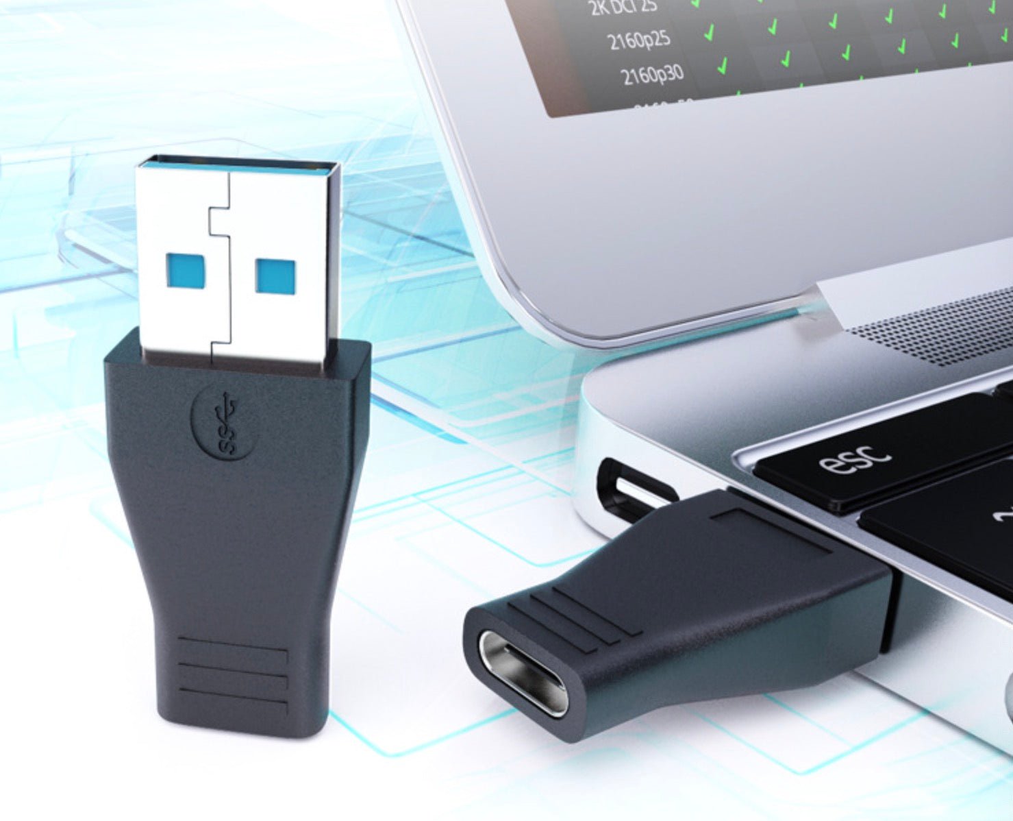 USB 3.0 USB-A male to USB-C female OTG adapter