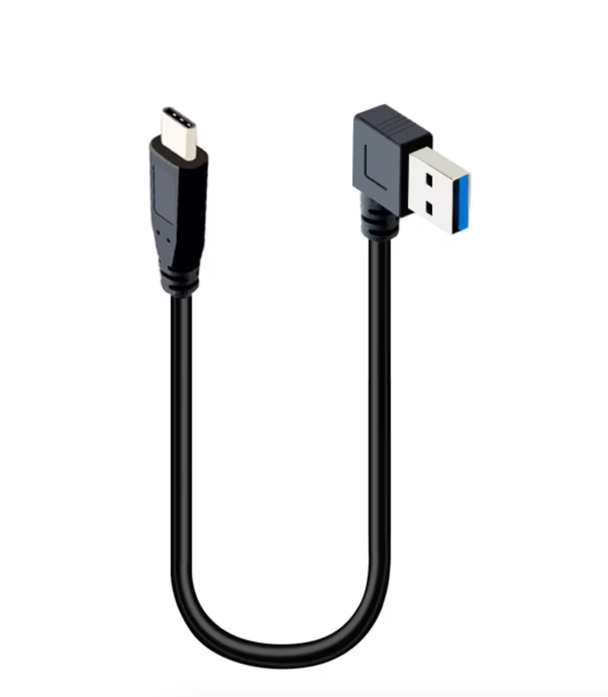 USB A to USB C right angle cable 25cm
