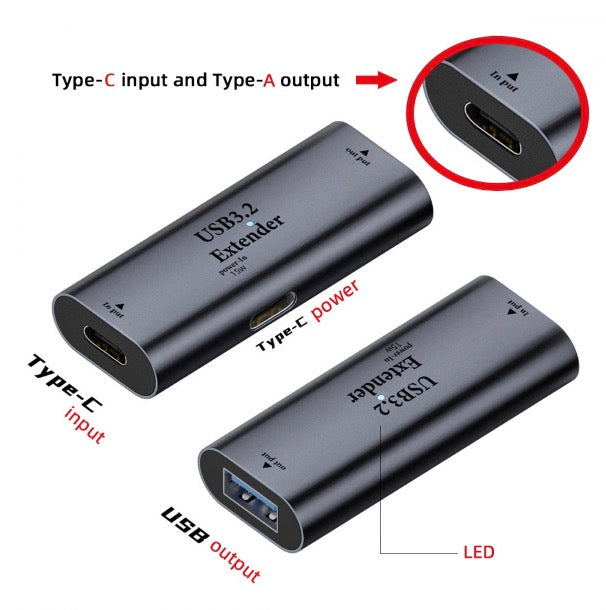 USB active repeater adapter supporting long distance barcode scanner connections