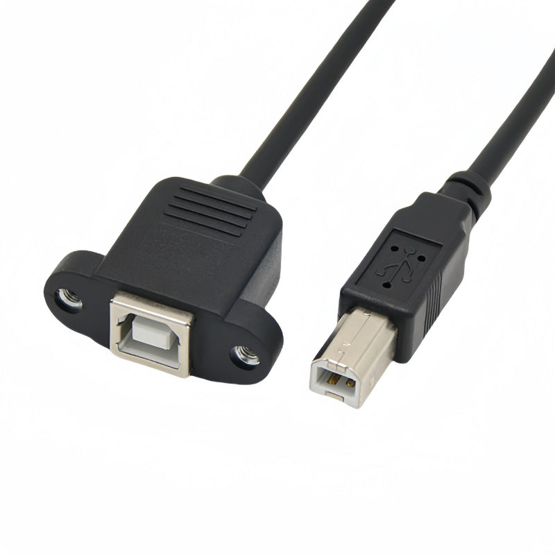 USB B male to USB B female panel mount extension cable 30cm
