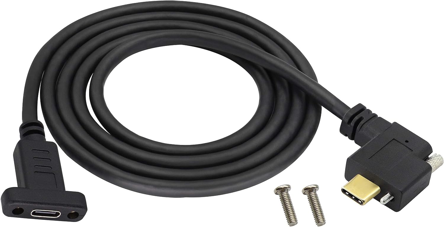 USB-C 10Gbps panel mount cable connector close-up