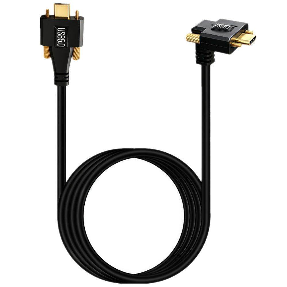 USB-C 240W cable with dual screw locking connector