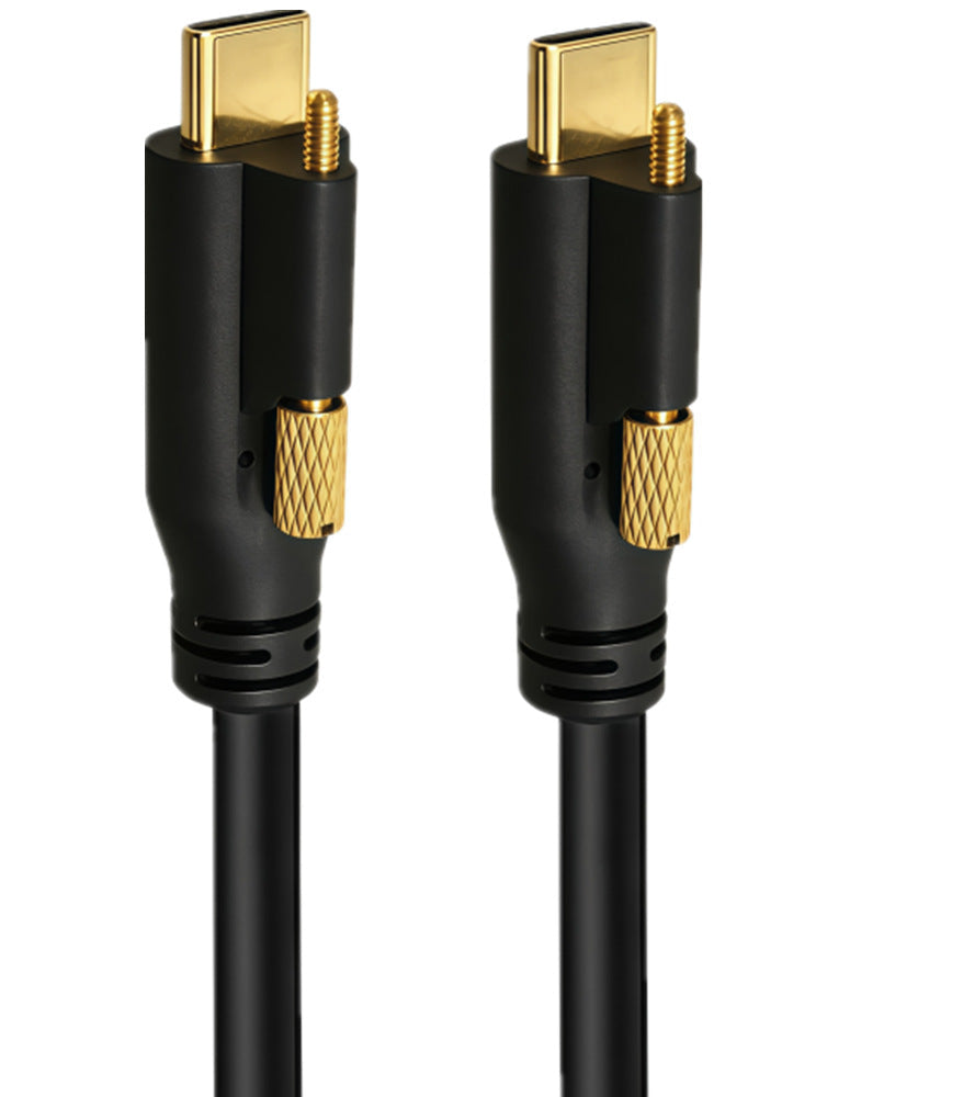 USB-C 240W PD high-speed cable with locking screw connectors