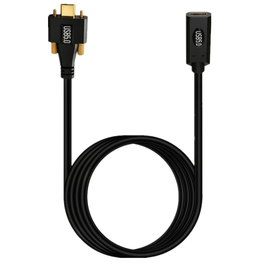 USB-C 240W PD extension cable with dual screw locking connector