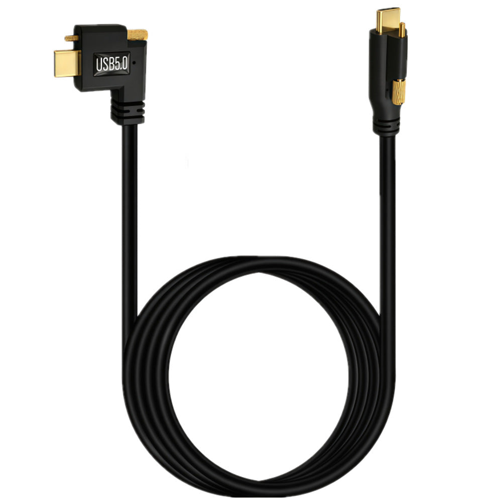 USB-C 240W male to male cable with single screw locking connectors