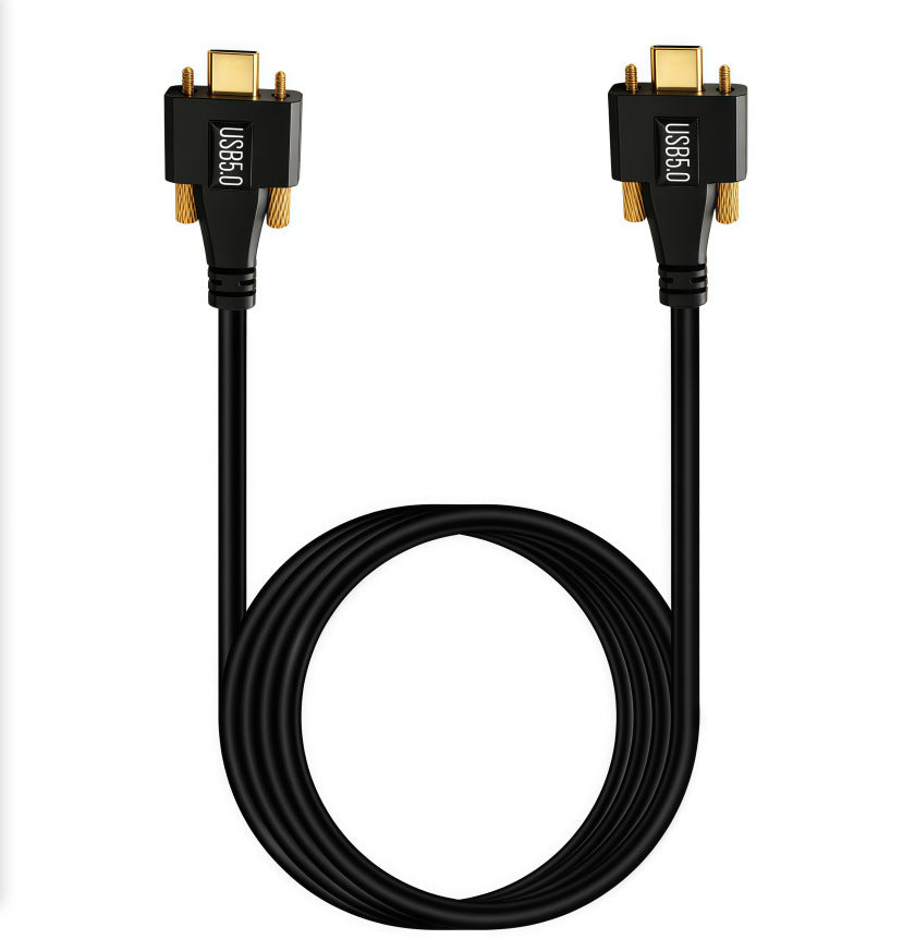 USB-C 240W straight male to male locking screw cable