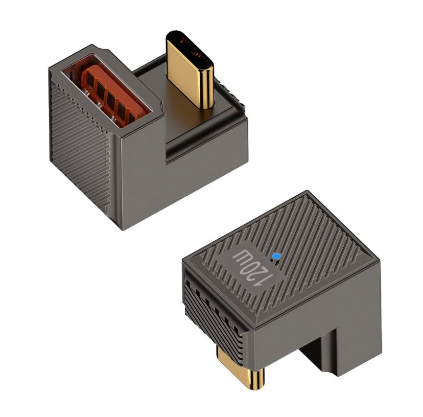 USB C 3.1 U shape male to USB 3.0 Type A female OTG adapter with aluminium alloy housing in black