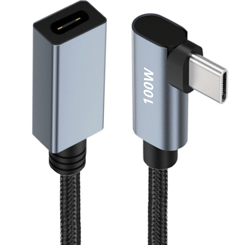 Braided USB C charging extension cable for laptops and tablets