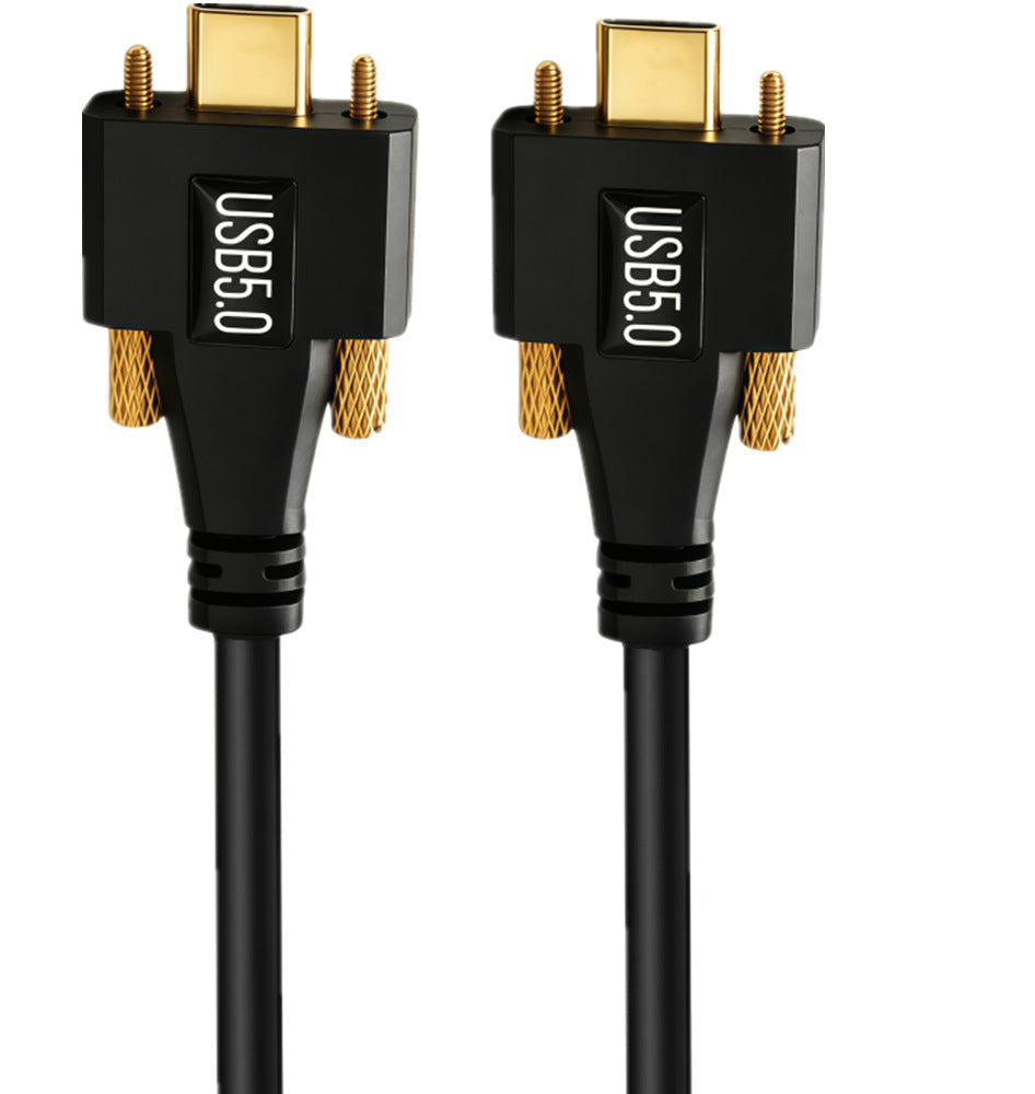 USB-C 80Gbps male to male cable with dual locking screws on both ends