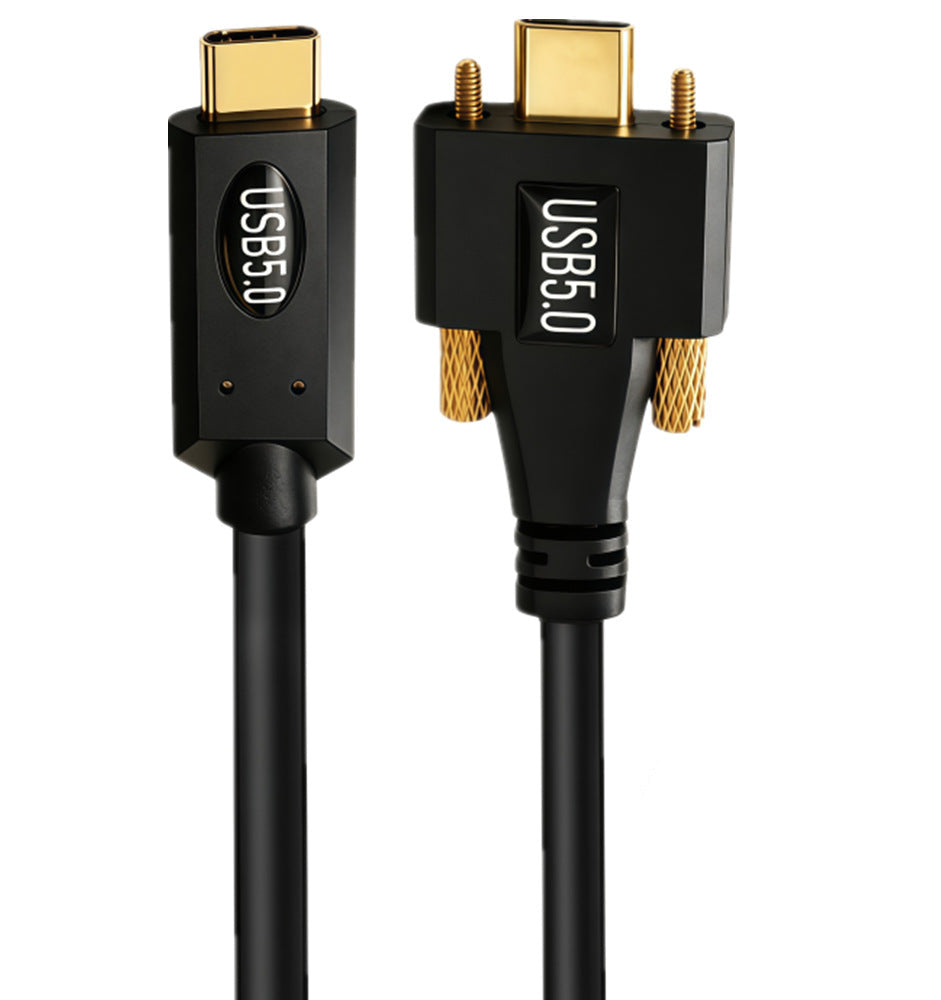 USB-C 80Gbps male to male cable with dual screw locking connector