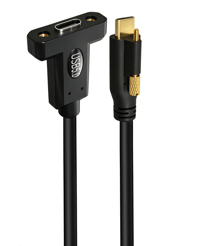 USB-C 80Gbps male to female panel mount extension cable