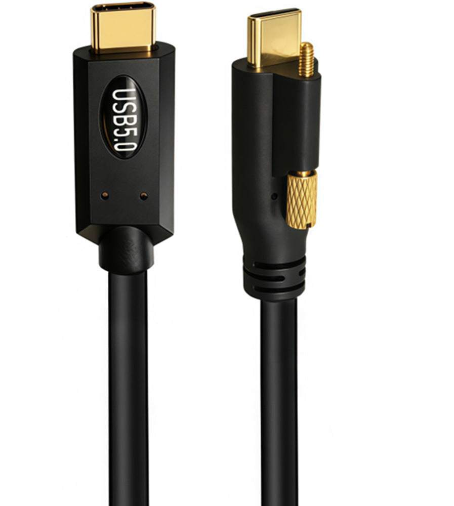 USB-C 80Gbps male to male cable with single locking screw connector