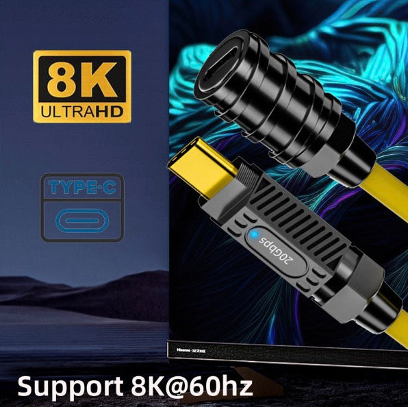 USB C extension cable supporting video output up to 8K 60Hz resolution