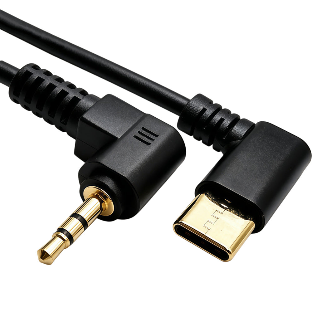 Coiled USB-C microphone and camera audio cable
