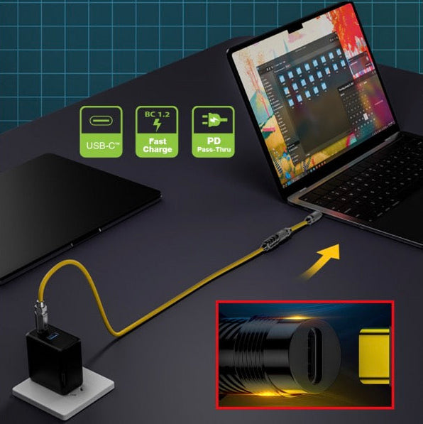 USB C cable supporting up to 140W Power Delivery charging