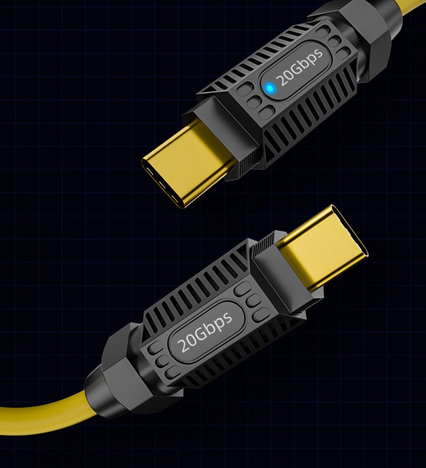 USB C connector close up showing durable cable construction