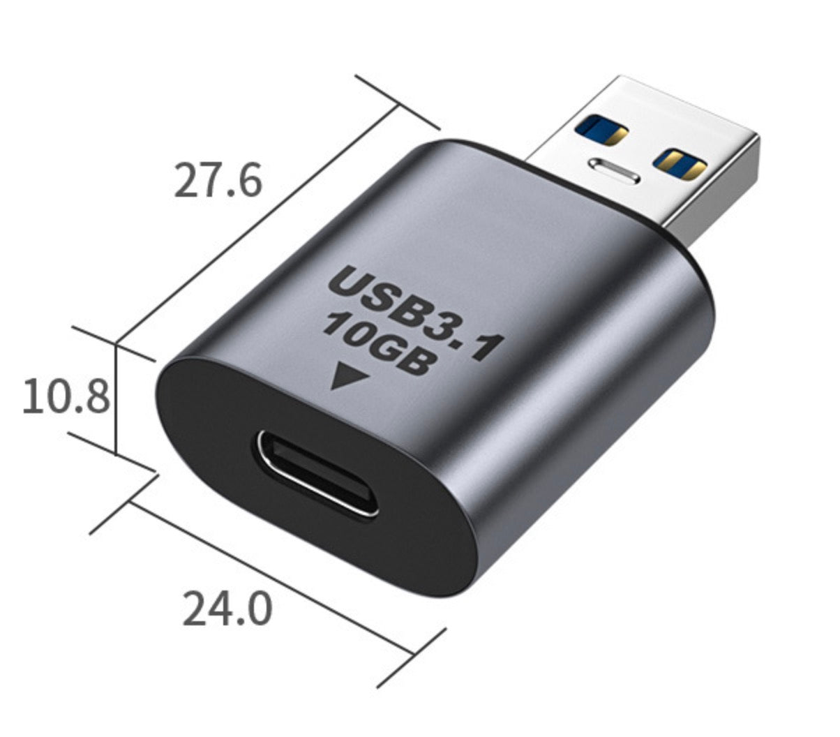 USB C charging and data transfer adapter supporting 5V 3A power