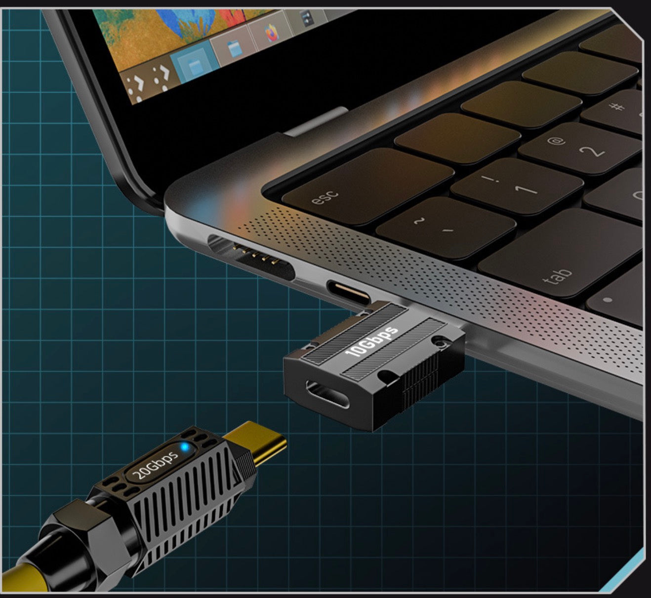 USB C coiled cable extending for flexible workstation and desktop setups