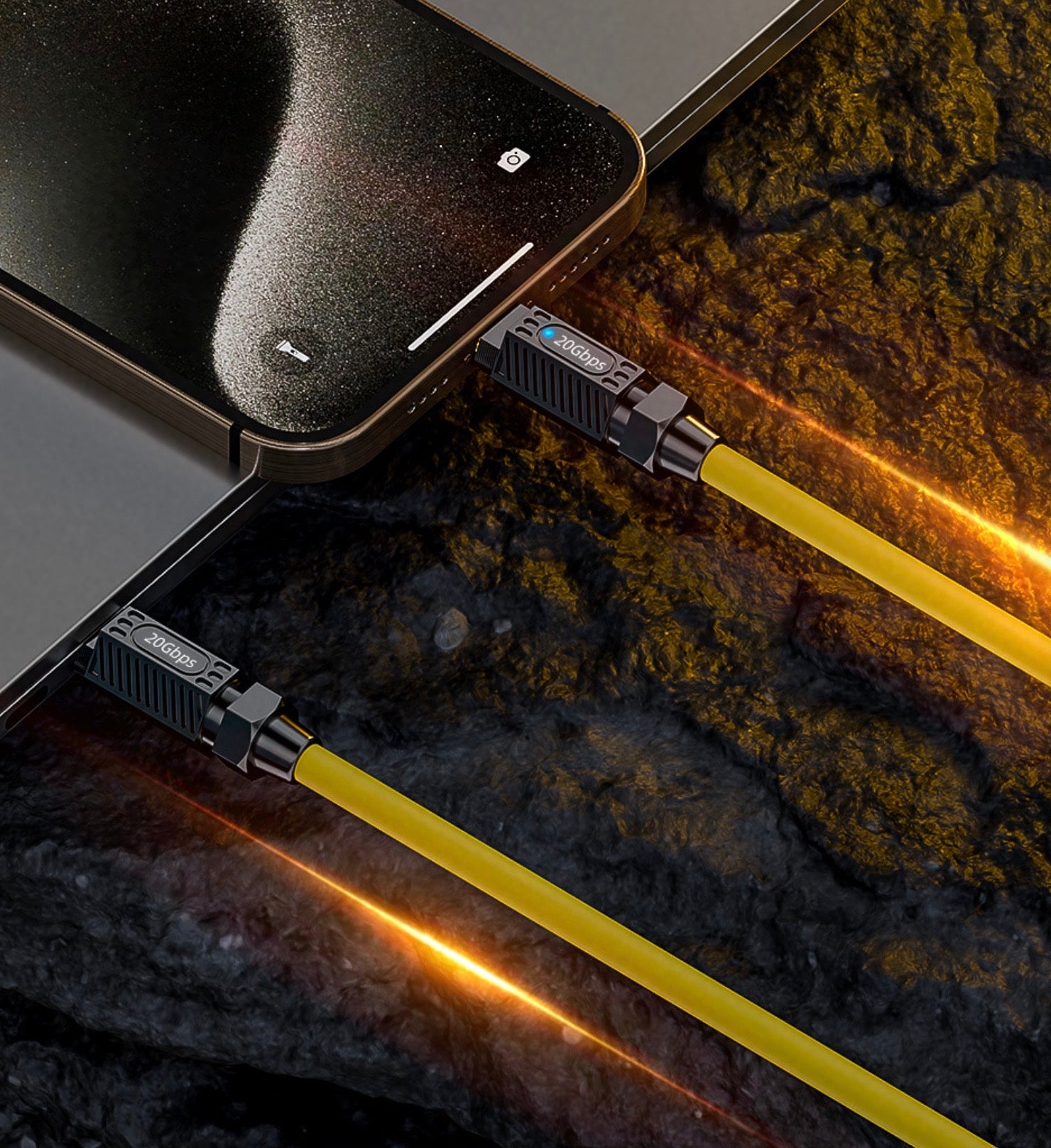 USB C coiled cable design providing compact storage and flexible extension