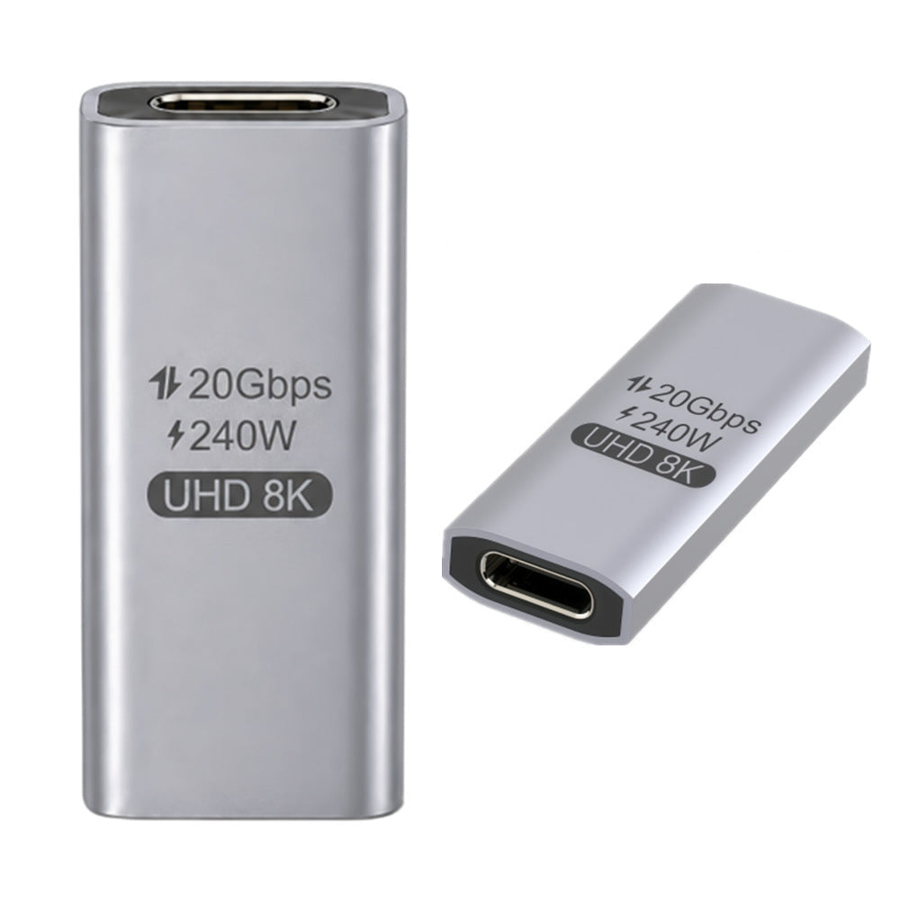 Aluminium USB-C female coupler adapter