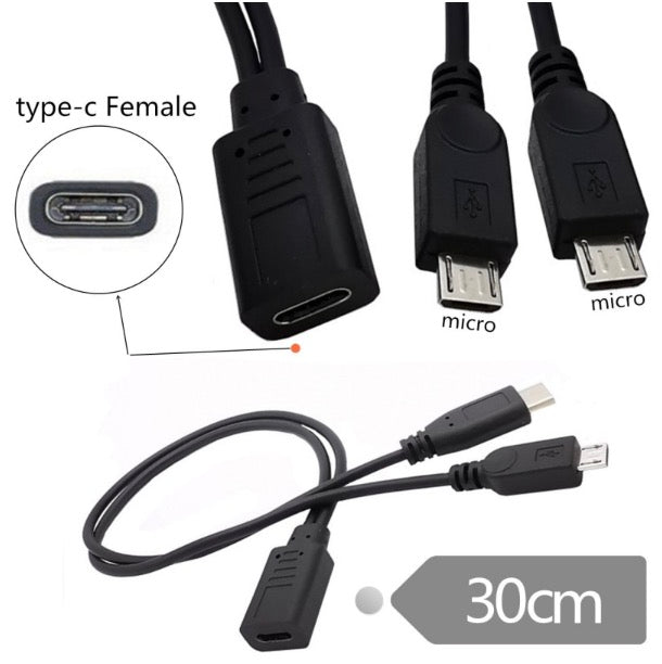 usb c splitter to micro usb adapter cable