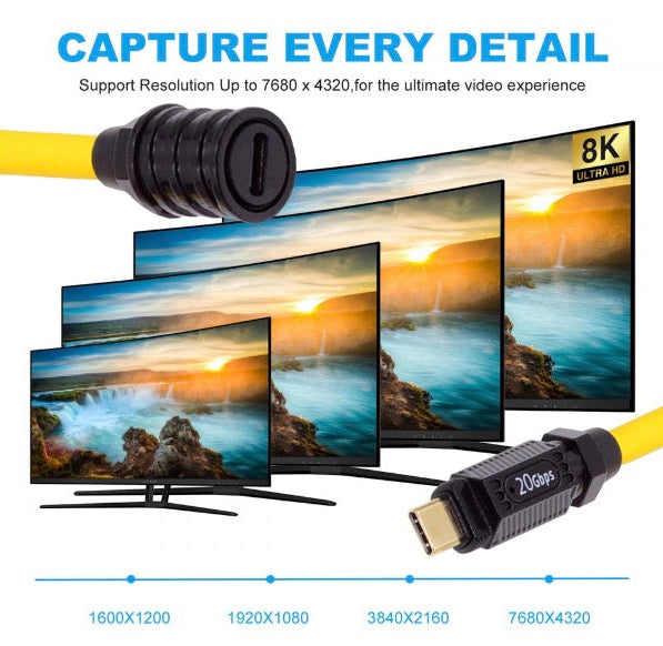 USB C extension cable compatible with laptops tablets smartphones and displays