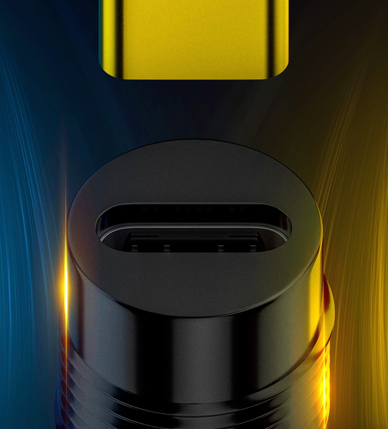 USB C female extension port with reinforced connector construction