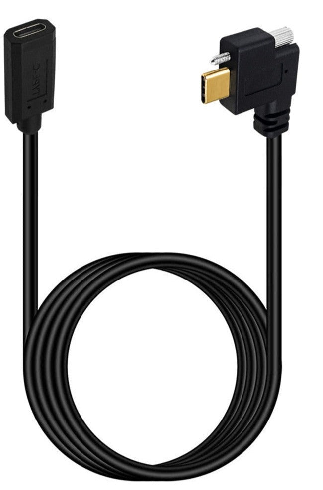 USB-C extension cable mounted in panel