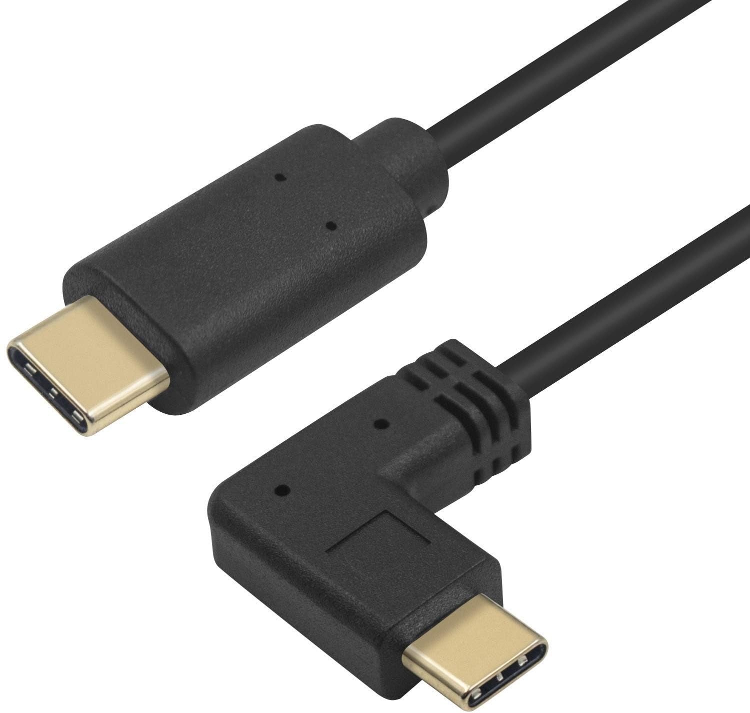 USB-C fast charging cable with angled connectors
