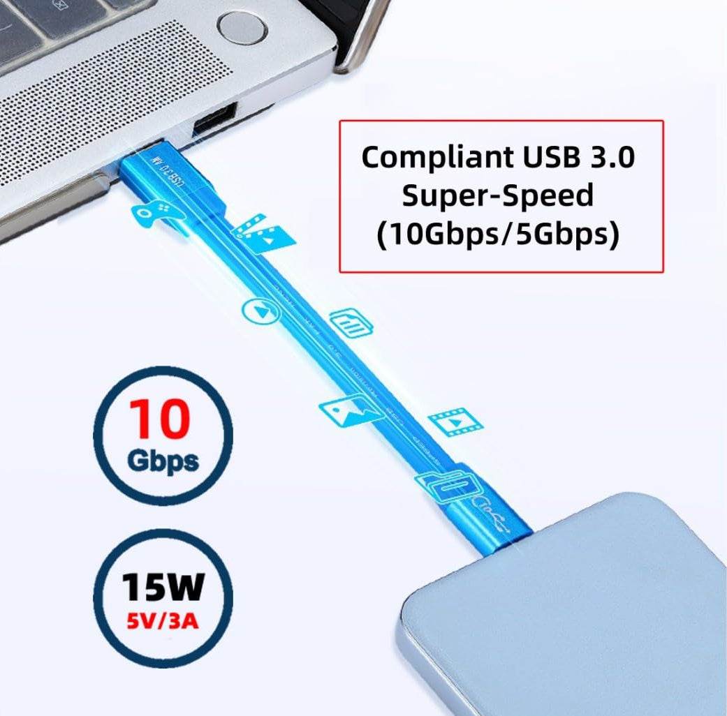 Flat USB-C cable for fast data transfer and charging