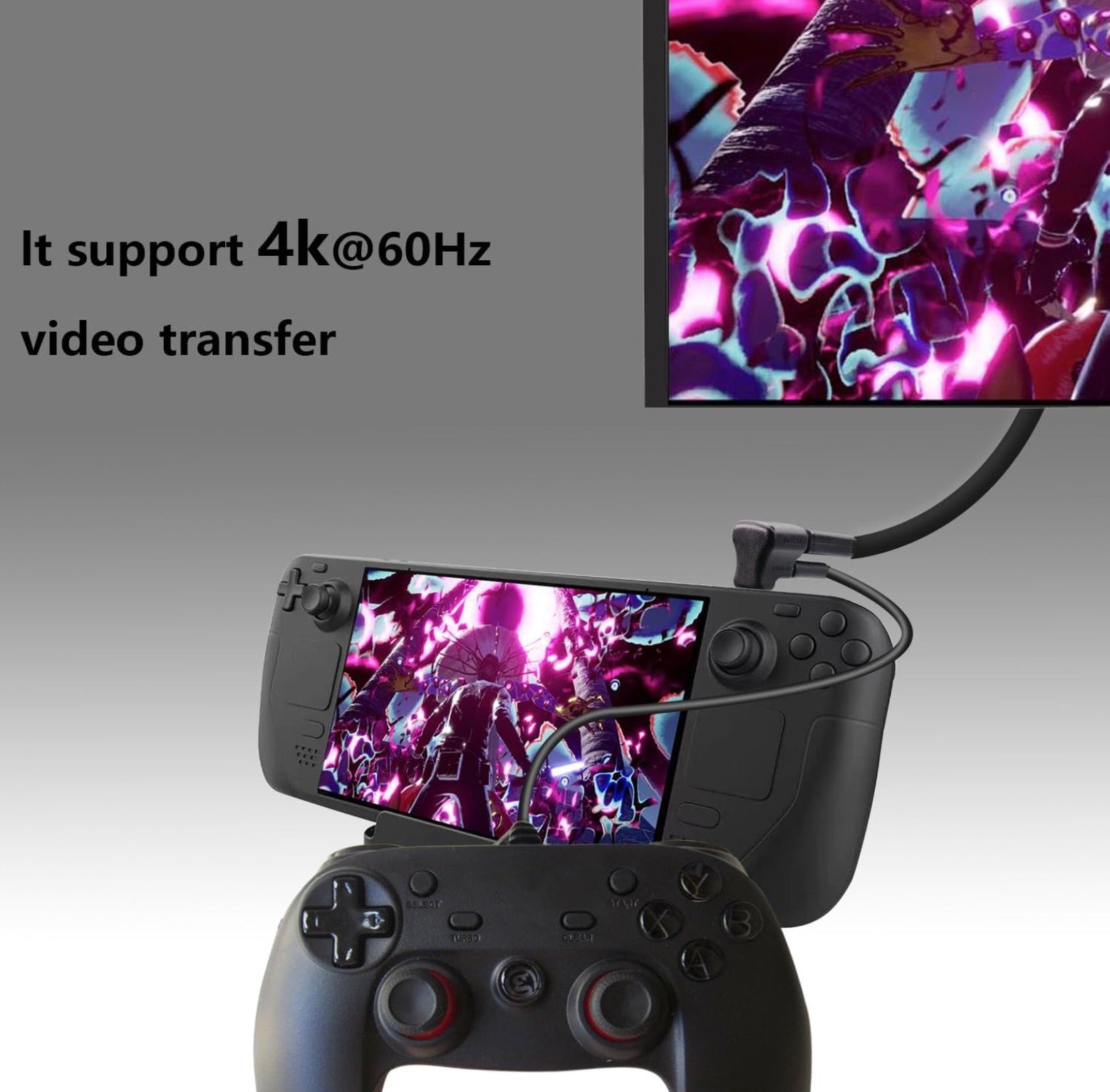USB C OTG adapter connected to gaming controller and mobile device