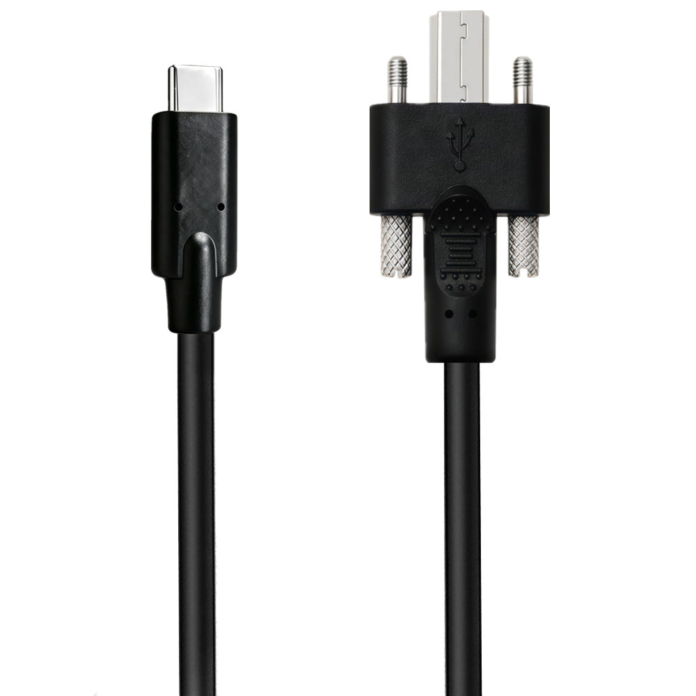 A black USB-C to multi-pin adapter cable shown on a plain white background, with one end displaying a USB-C connector and the other end showing a multi-pin plug with silver metal pins.