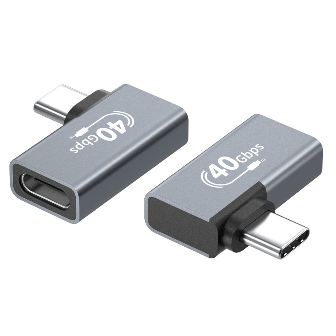 Two USB Type-C adapters with '40 Gbps' label on a white background