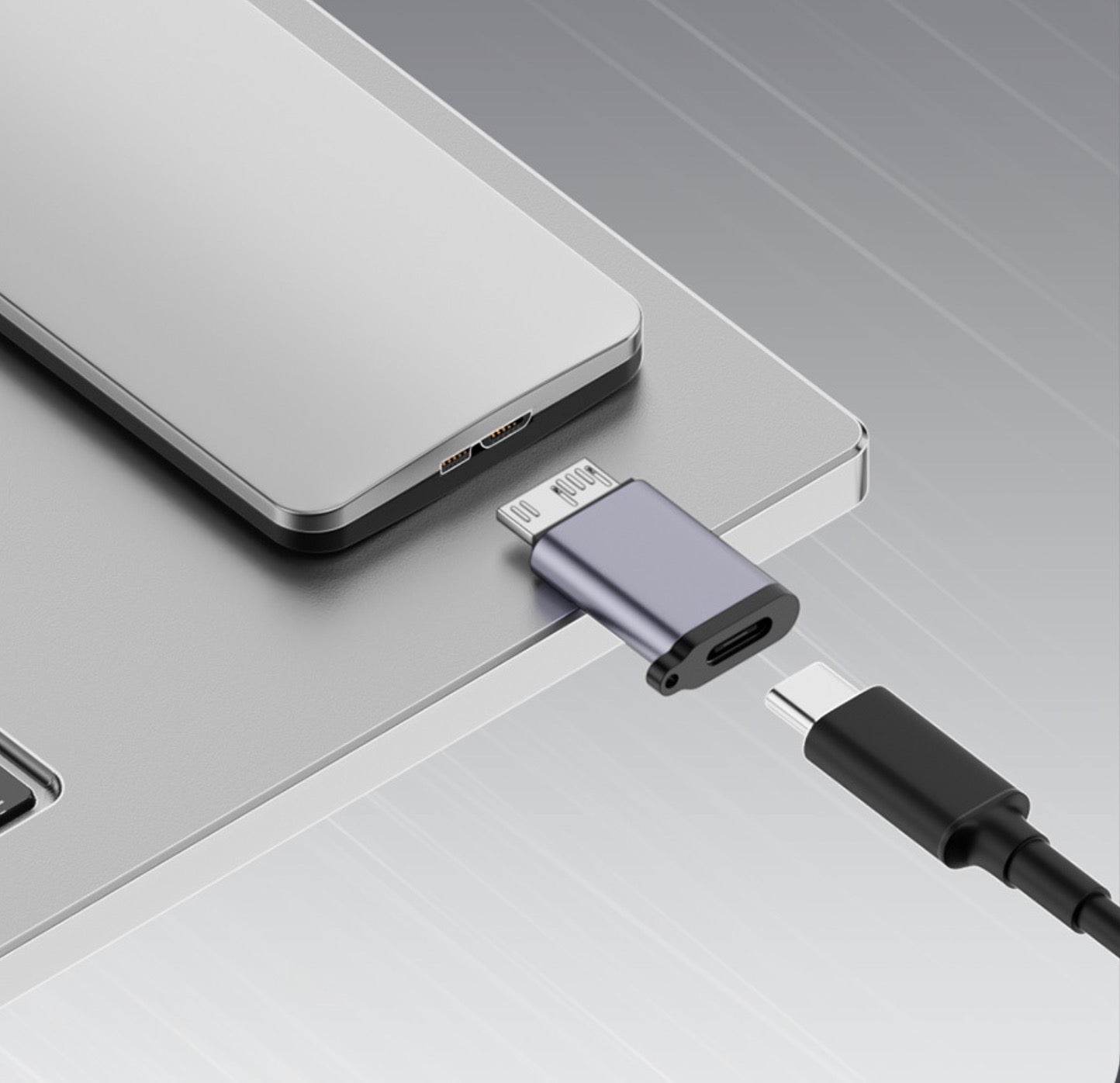 USB-C to Micro USB adapter supporting 10Gbps data transfer