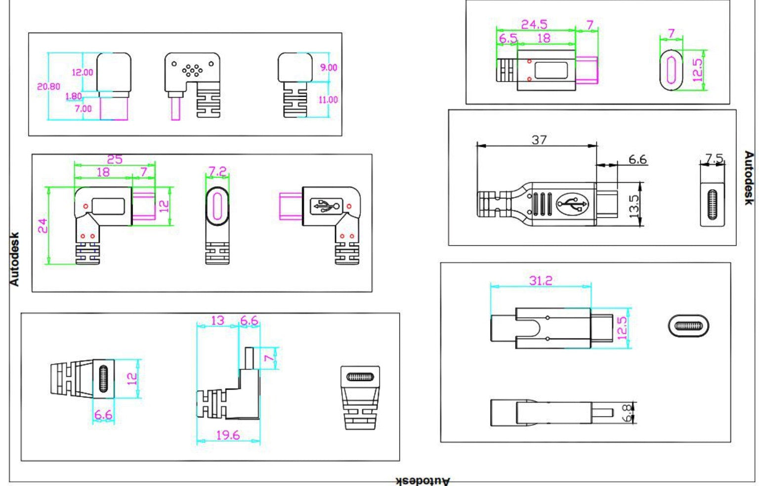 USB-C to Micro USB U shape 