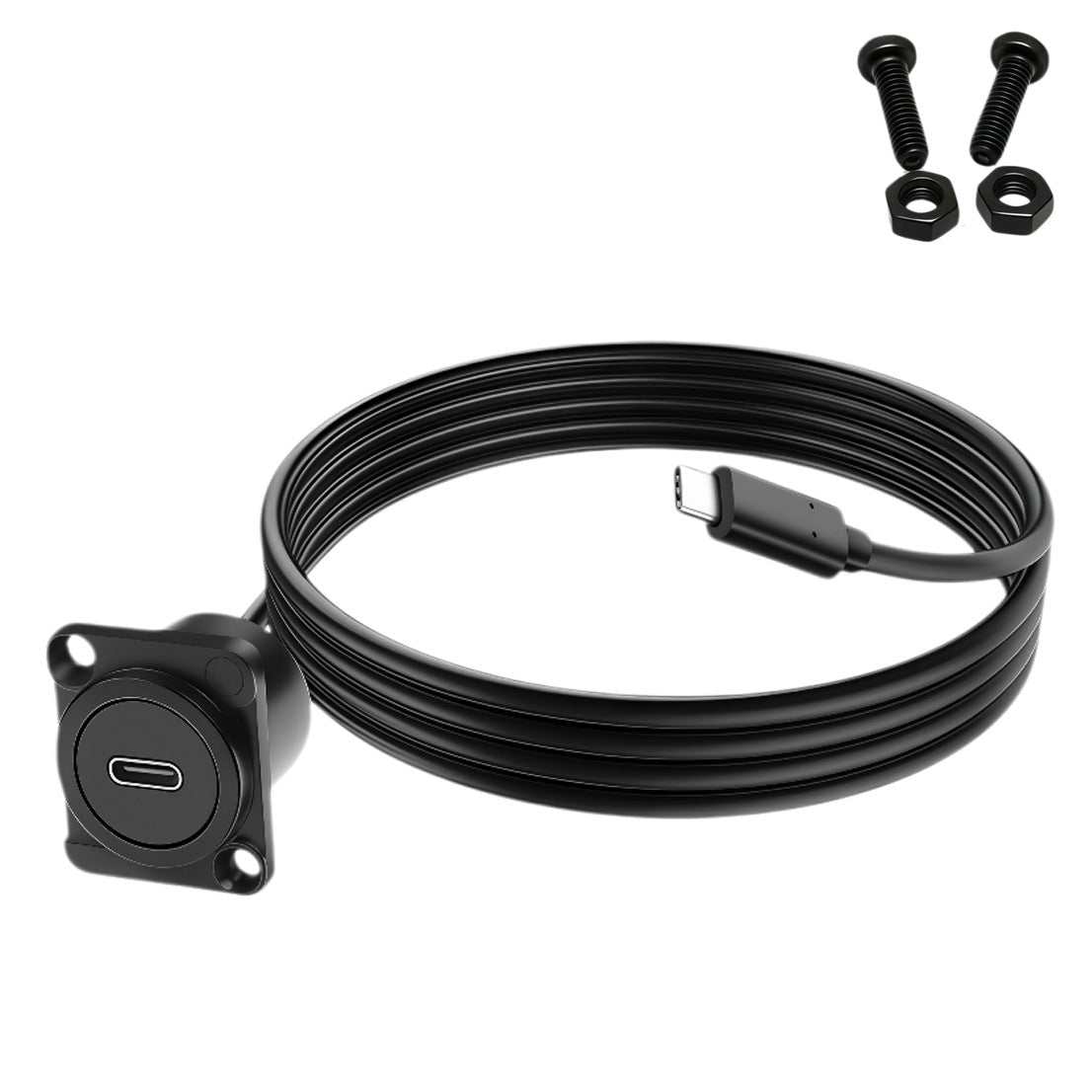 USB C panel mount cable 3.1 male to female 1m