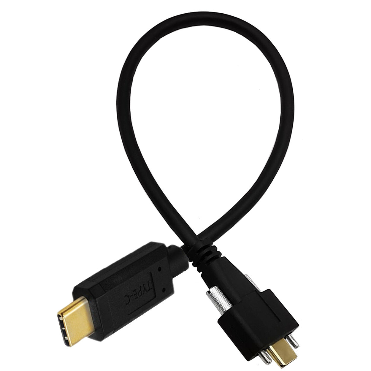 USB C panel mount cable with secure screw locking