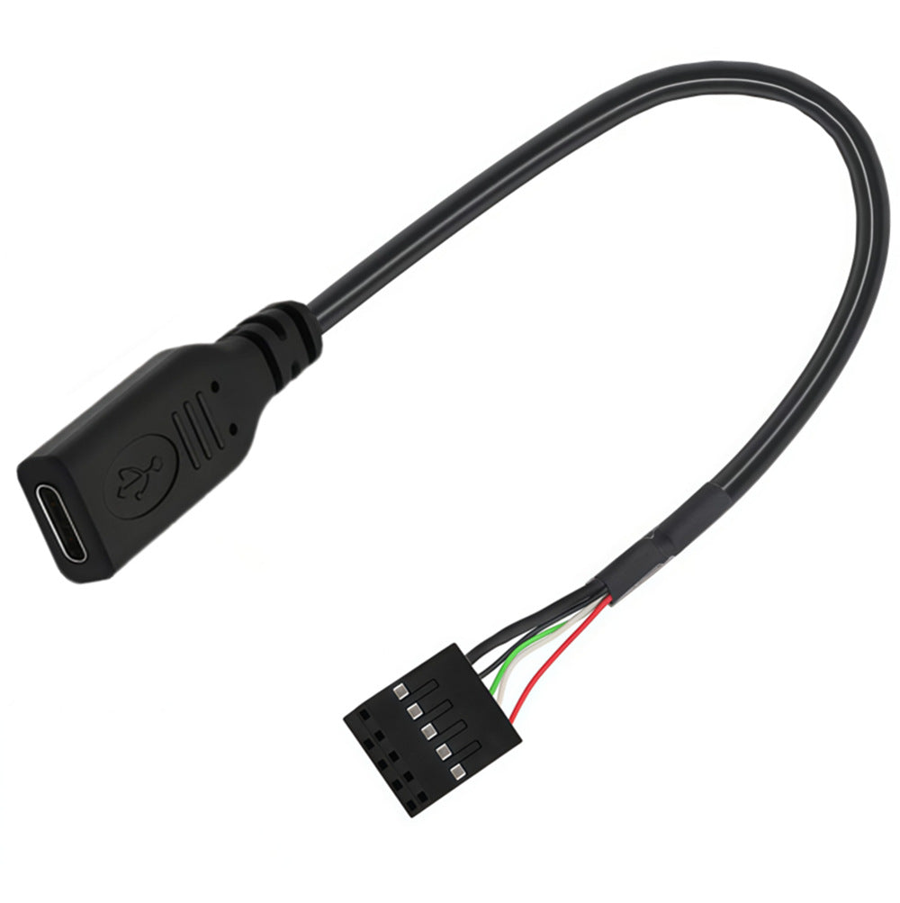 A black USB-C to multi-pin connector adapter cable with a USB-C male plug and a multi-pin female header, shown on a plain white background.