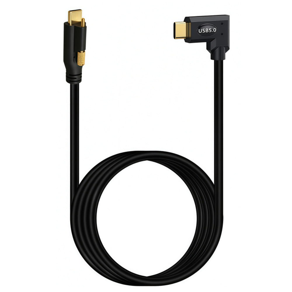 USB-C right-angle locking cable for industrial camera and capture card