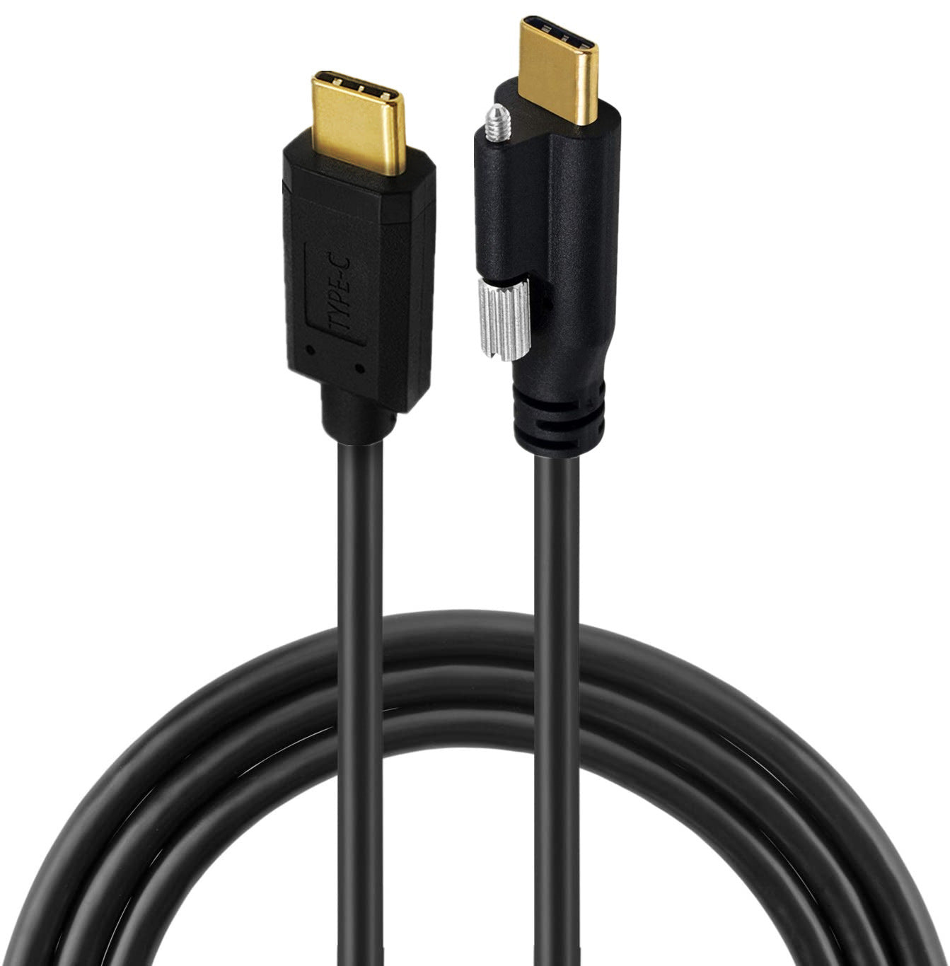 USB C screw lock cable with secure locking connector design