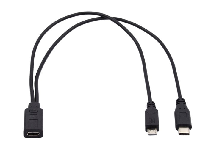 usb c splitter cable 30cm charging adapter