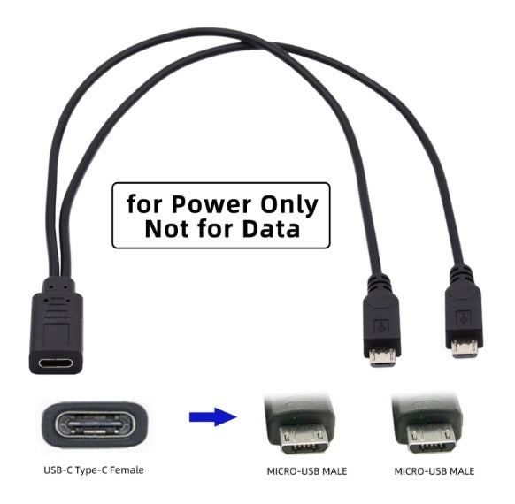 usb c to dual micro usb splitter power only cable