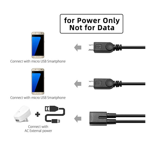 usb c to two micro usb y splitter cable