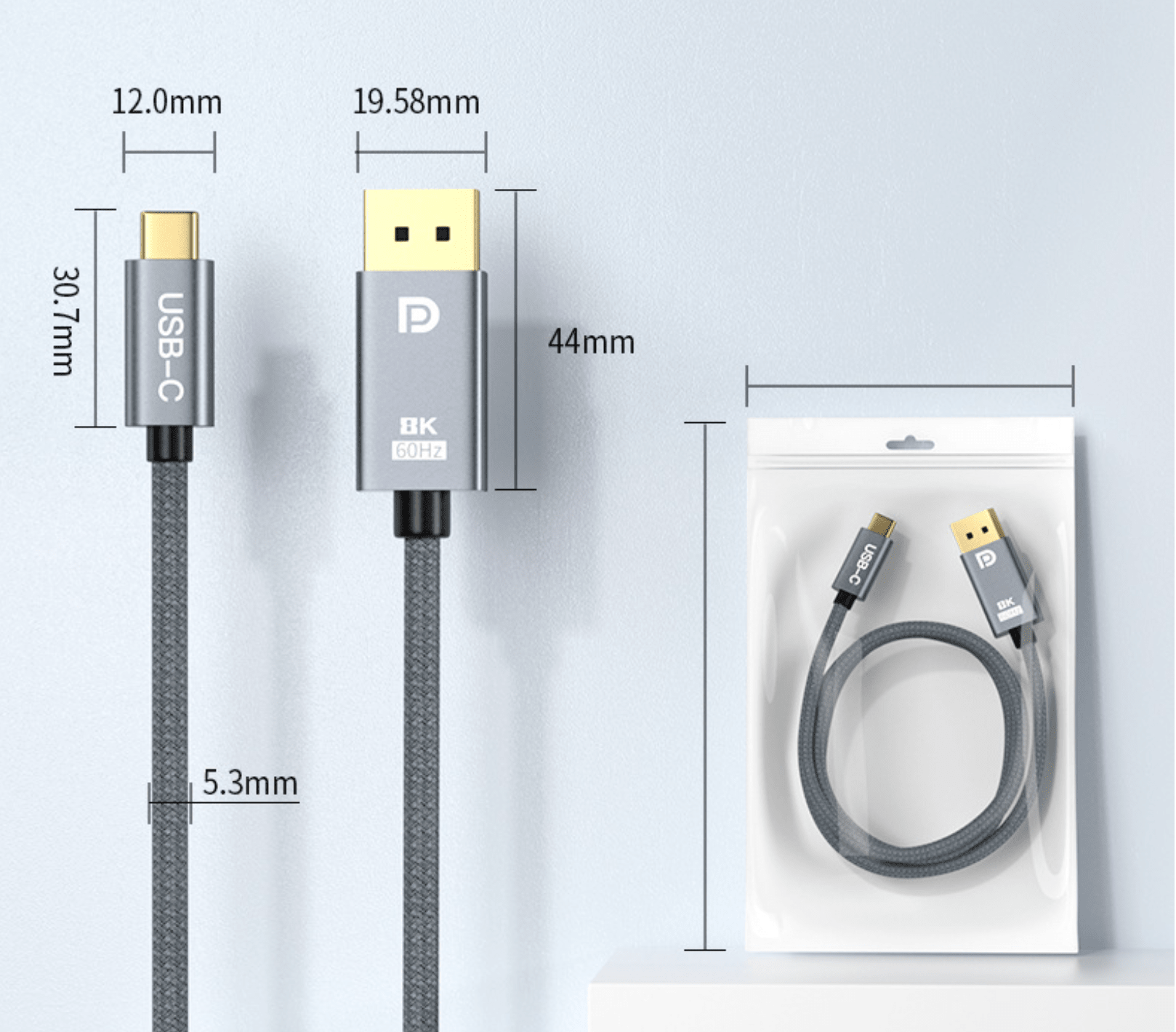 USB-C to DisplayPort 1.4 Cable 8K 60Hz USB-C to DP Display Cable - Innov8 Wholesale Ltd