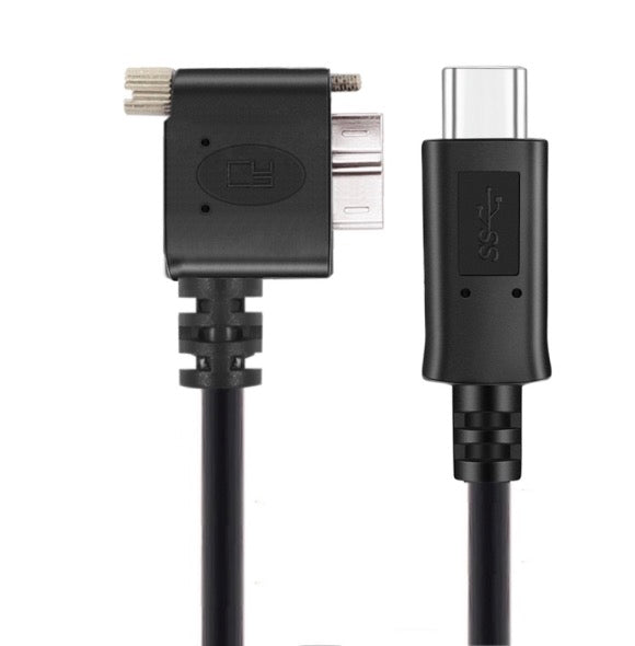 USB-C to Micro USB 3.0 left angle panel mount cable main view