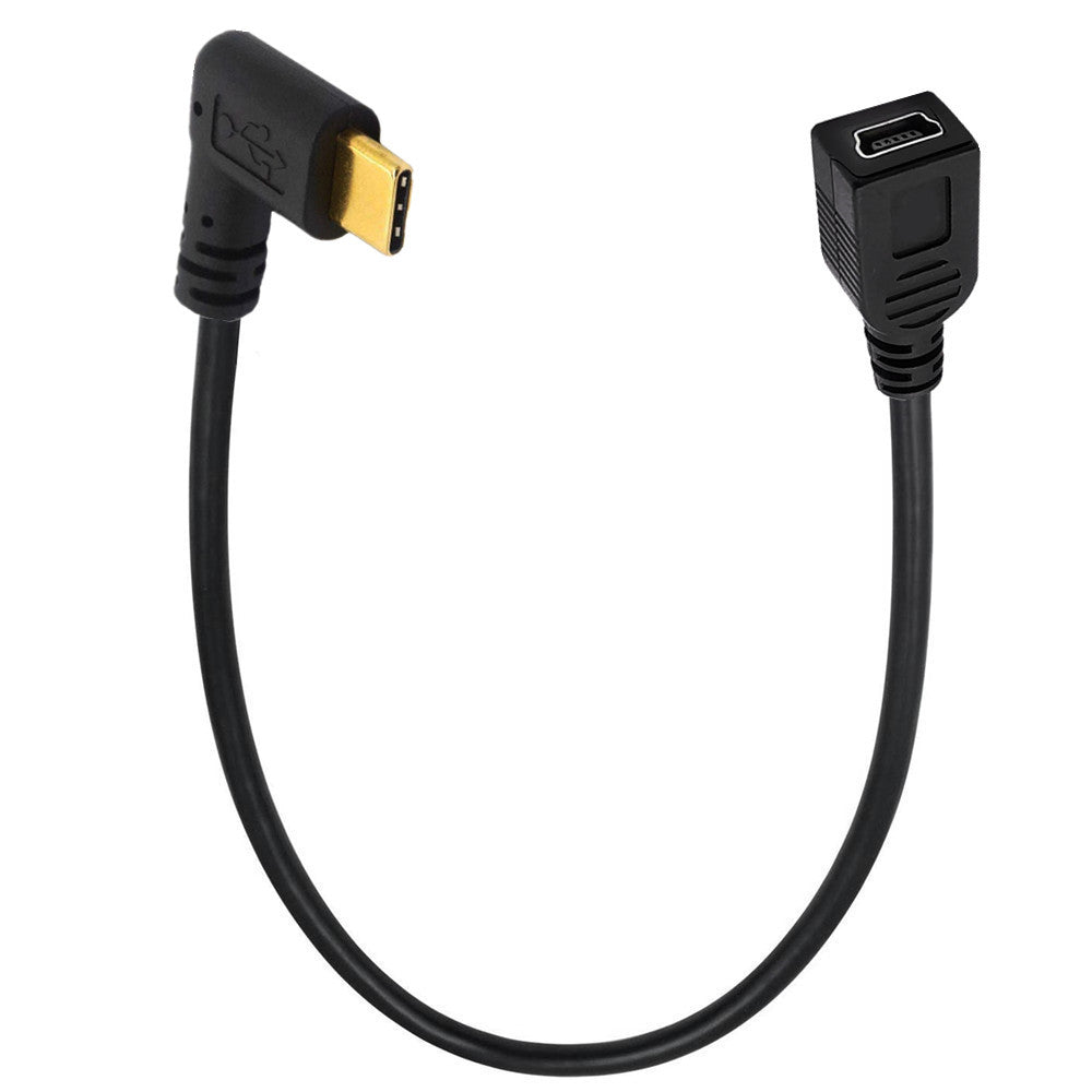 USB-C to Mini USB cable connected to camera device

