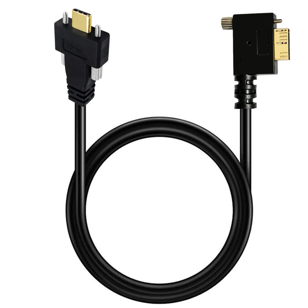 USB-C to right-angle Micro USB 3.0 industrial camera data cable with locking screws