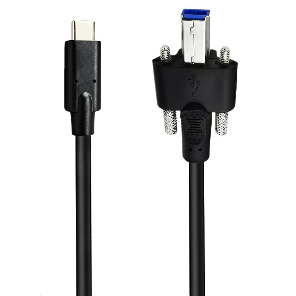 USB-C to USB Type-B panel cable with straight and angled connector options