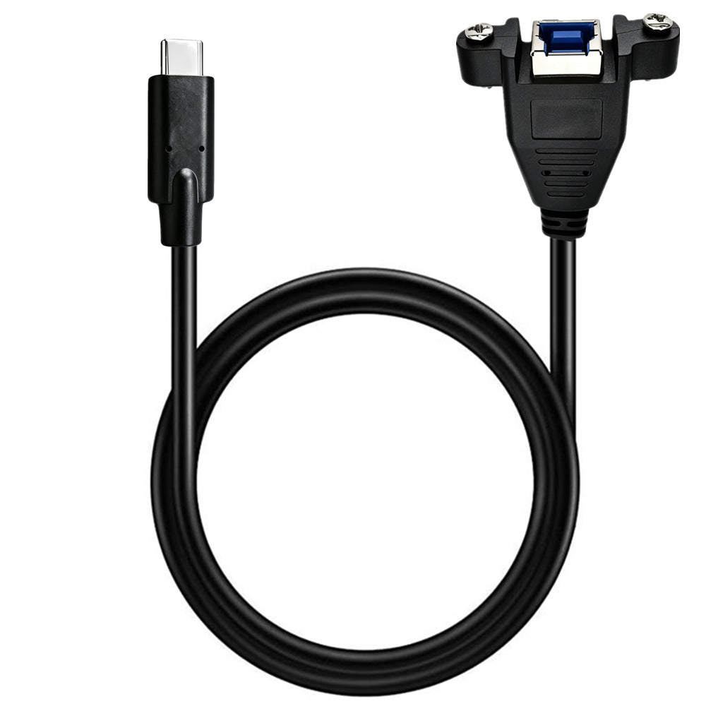 USB-C male to USB 3.0 Type-B female panel mount extension cable